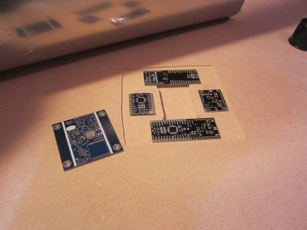 Stencil up, board out of place showing the component pocket